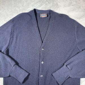 Vintage Jantzen Six Button Cardigan Sweater Blue Men's Size XL Grandpa